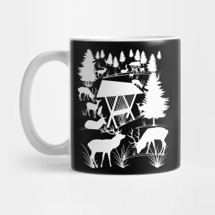 deer, roe deer, tree, antler, animals, hunting Mug